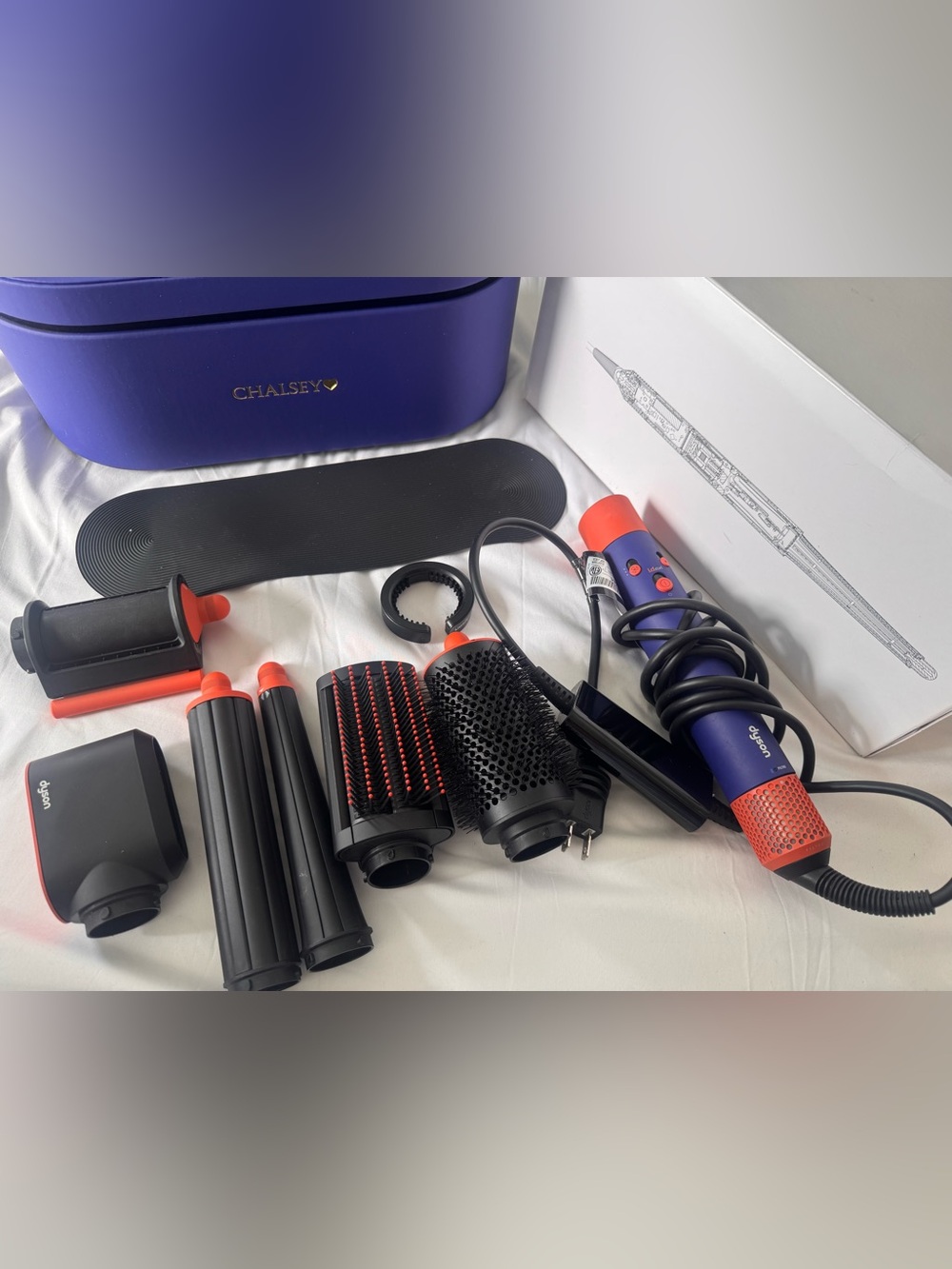 Dyson Airwrap i.d. Straight + Wavy Vinca Blue/Topaz + BONUS Diffuser & Mat